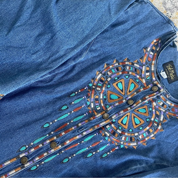 Bob Mackie wearable art Jean jacket - Picture 4 of 5